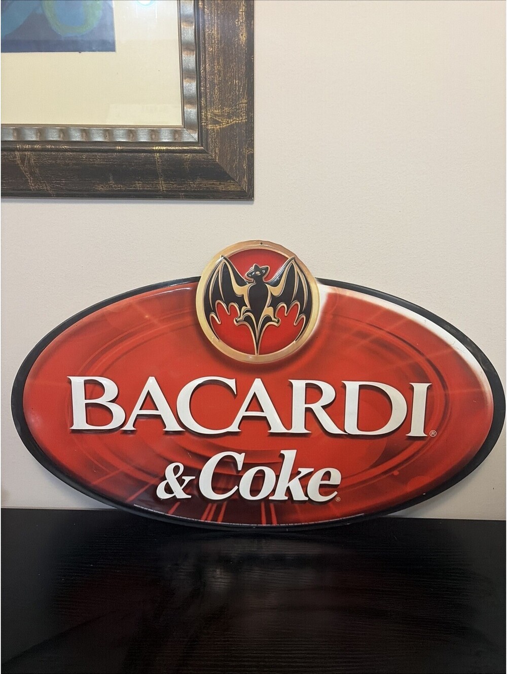 BACARDI RUM & COKE 24 X 15 Large Metal Bar Sign Advertising Man Cave Decor BAT
